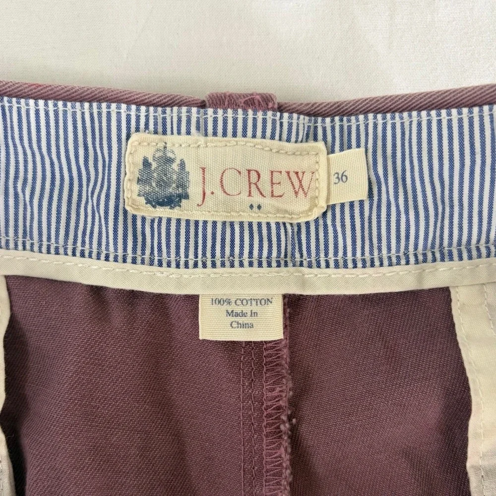 Vintage J.Crew Men's 36 Burgundy Plum Cotton Chino‎ Shorts Dadcore Golf Summer